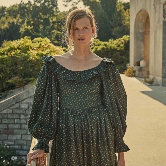 NWT Doen Zarina Dress in Forest Parc Monceau - Picture 2 of 14